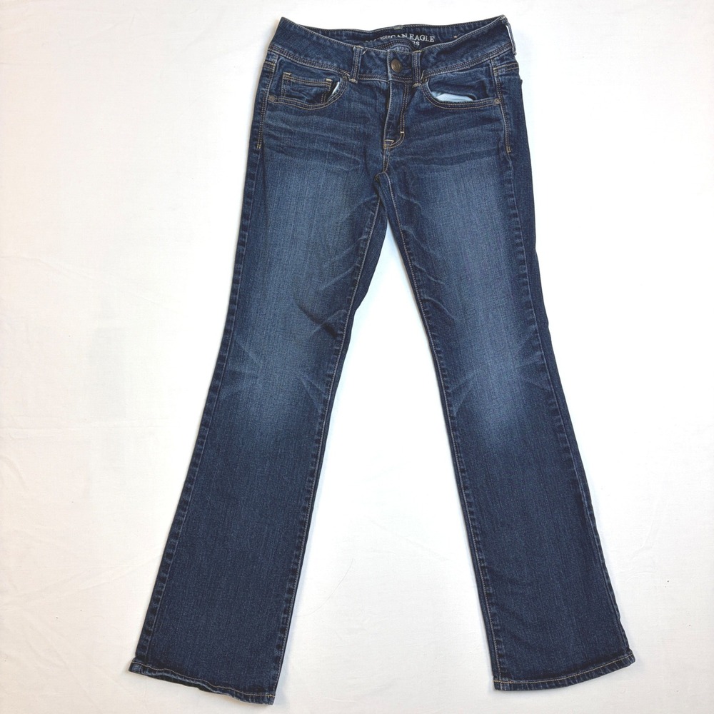 American Eagle Kick Boot Stretch Jeans Dark Wash Bootcut‎ Denim Womens 6 Regular